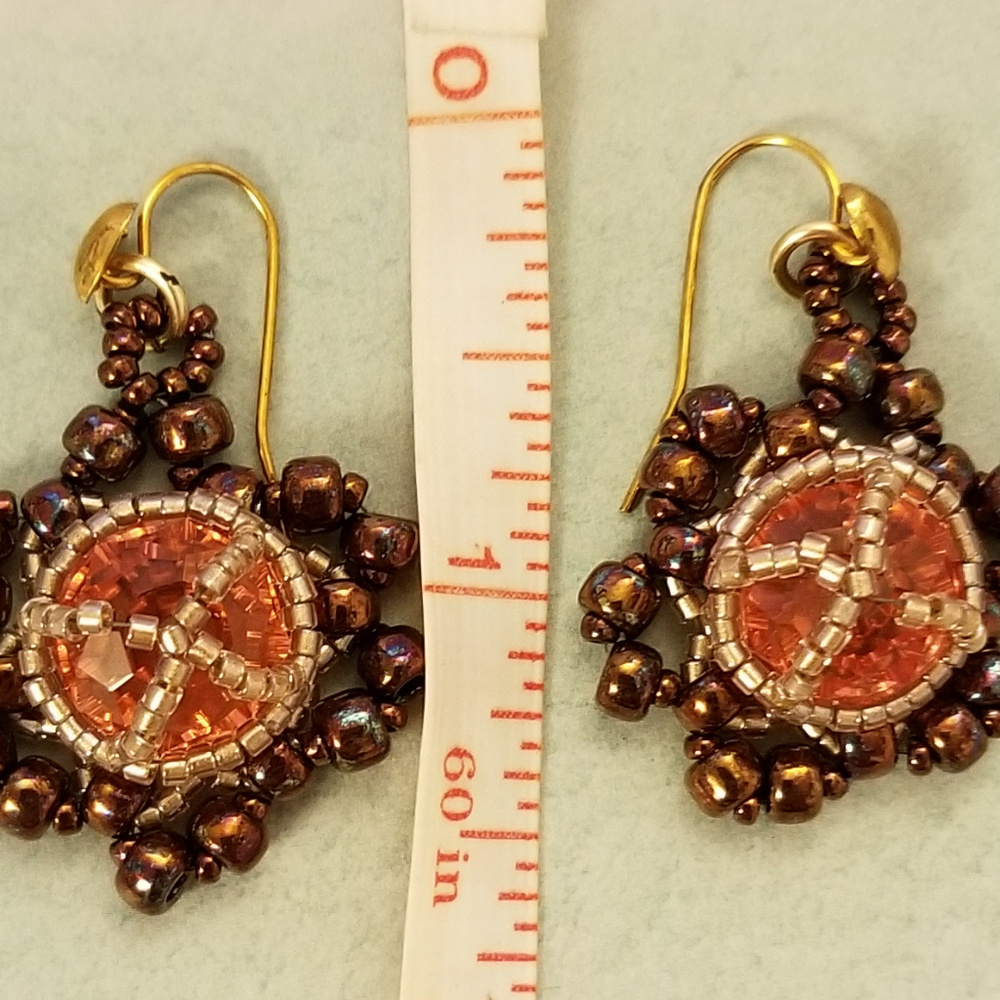 🦚HP🦚 NWT HANDMADE Earrings Dark Rose Swarovski